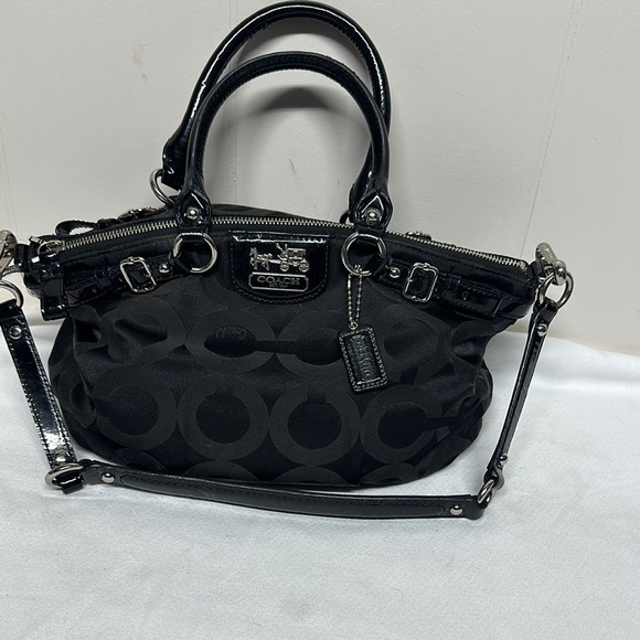 Coach Black Satchel with Leather Handles and Silver Hardware - Picture 1 of 13